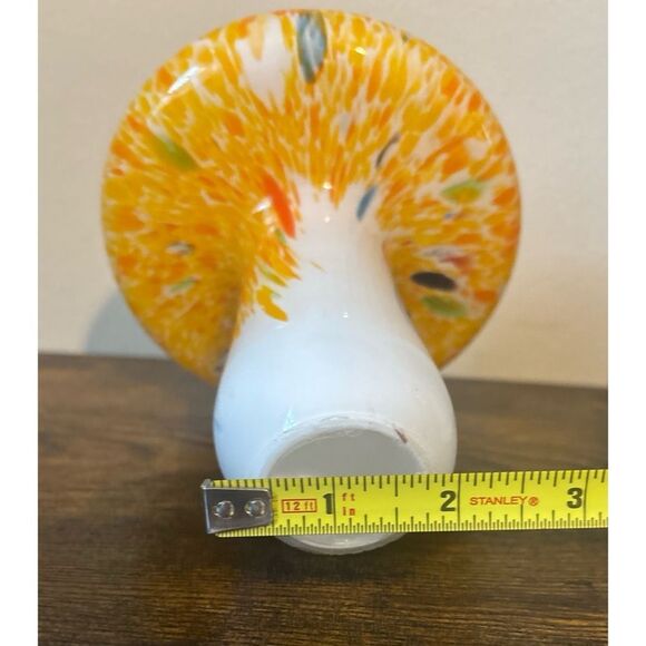 Murano Mushroom Toadstool Art Glass Paperweight Orange 1980s  Vintage Murano Mushroom Toadstool Art Glass Paperweight Orange 1980s~ Excellent